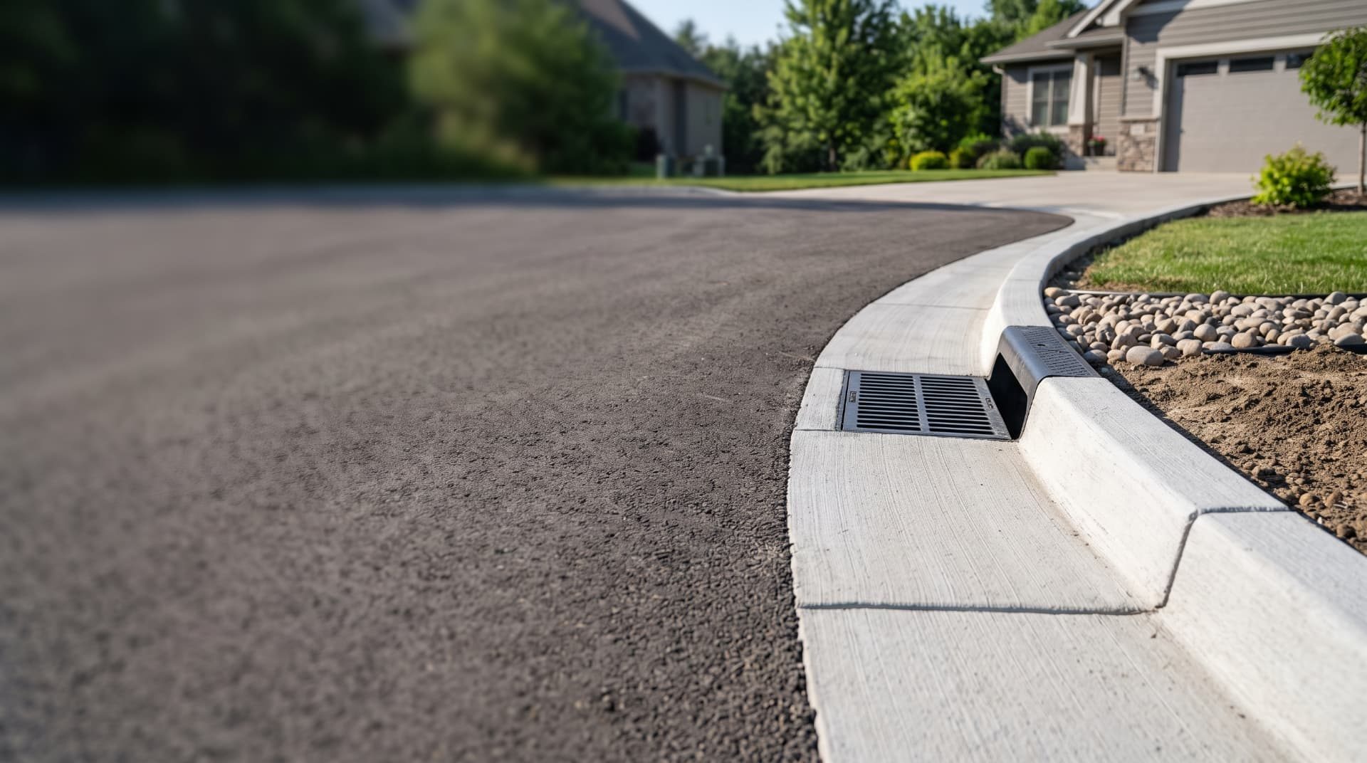 Calgary driveway concrete curb and gutter drainage edge installation — AACWORKX