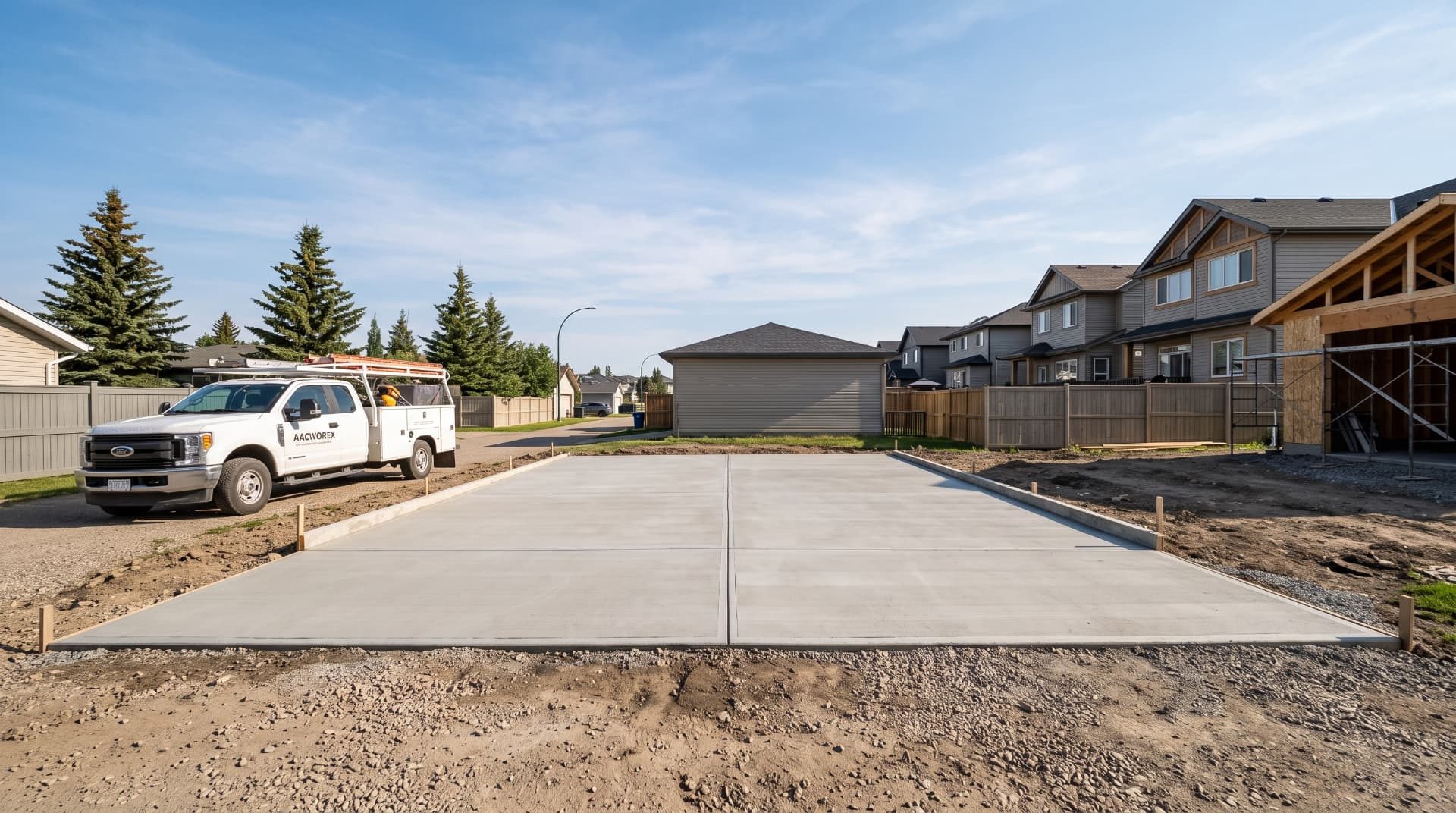Calgary concrete garage pad pouring and finishing — AACWORKX