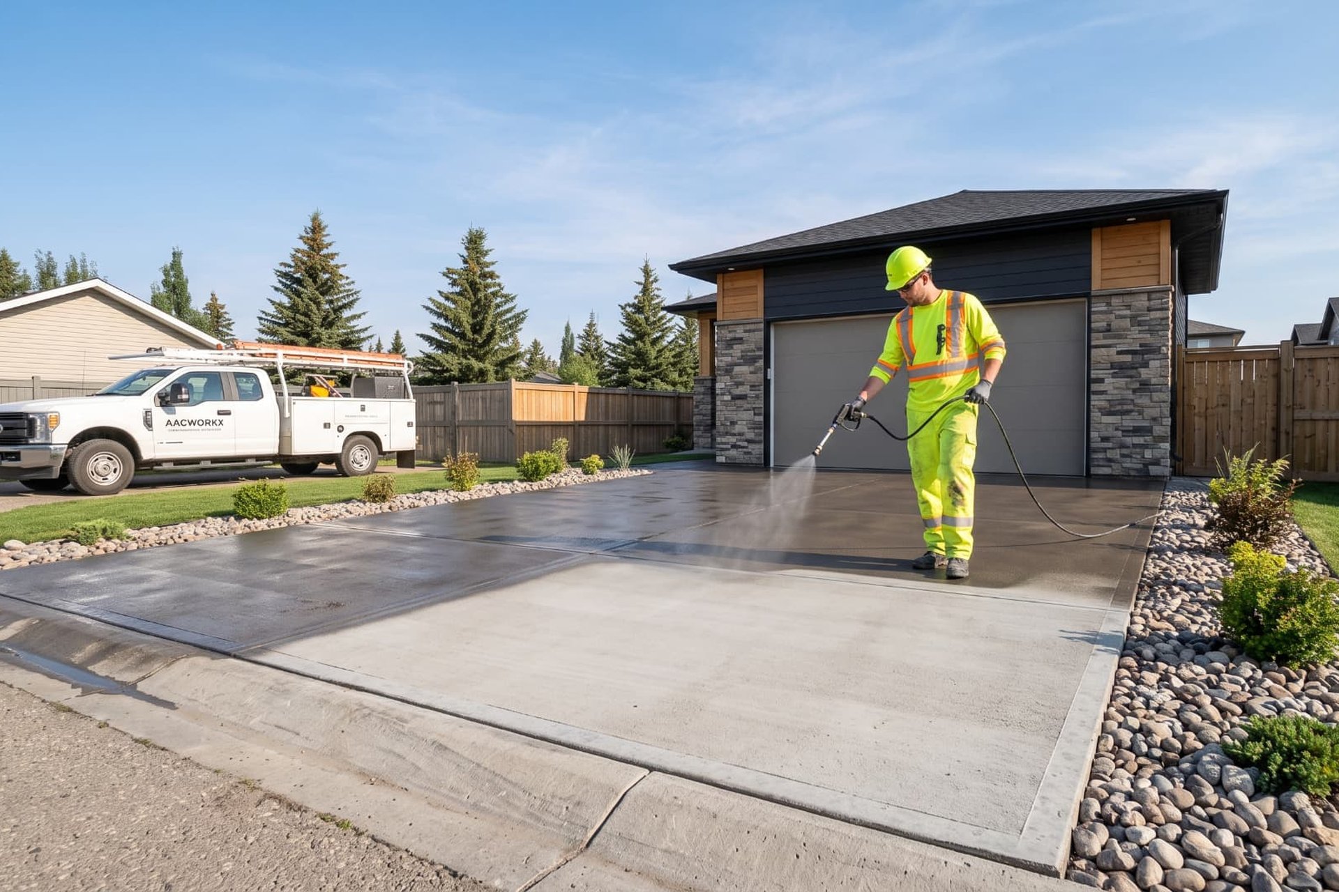 Calgary concrete driveway sealing and protective coating application — AACWORKX