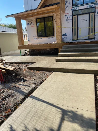 New build steps + walkway in Calgary — AACWORKX Concrete & Landscaping