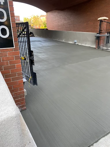Pad slab broom finish in Calgary — AACWORKX Concrete & Landscaping