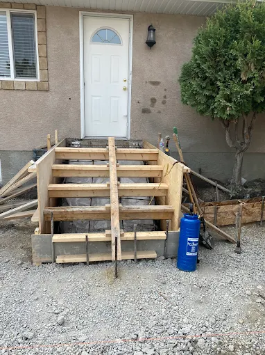 Steps formwork (front entry) in Calgary — AACWORKX Concrete & Landscaping
